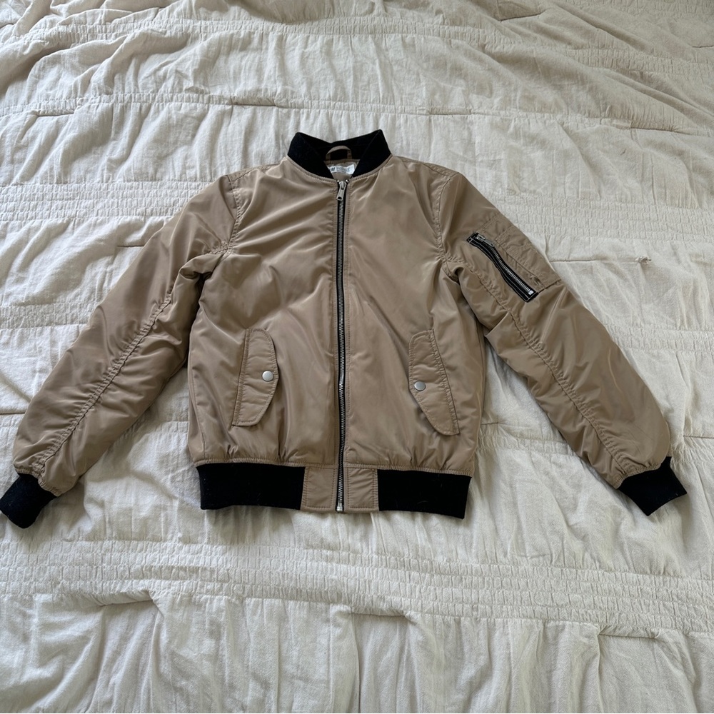 H&M 10/12 Tan Bomber Jacket